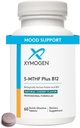 XYMOGEN 5- MTHF Plus B12 - Βιολογικά ενεργό φολικό άλας + μεθύλιο B12 (μεθυλοκοβαλαμίνη) για την υποστήριξη της μεθυλίωσης και της υγείας του νευρικού συστήματος - Great- Tasting Cherry Flavor (60 Quick- Dissolve Tablets)