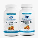 Βιταμίνη D3 Gummies, 2-Pack, 60 Count Each, 2000iu per Serving, Υποστηρίζει το ανοσοποιητικό σύστημα και την υγεία των οστών; για παιδιά & ενήλικες; Ροδάκινο, μάνγκο, άρωμα φράουλα