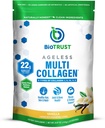 BioTrust Ageless Multi Collagen Peptides σκόνη – 5 τύποι (I, II, III, V, X) – Vanilla Collagen σκόνη για γυναίκες & άνδρες – Υδρολυμένη πρωτεΐνη – Grass Fed Beef, Ψάρι, Κοτόπουλο, Eggshell Membrane