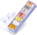 Ekstra Büyük Haftalık Pill Organizer 2 Zaman Bir Gün - Betife 7 Gün Pill Box, AM PM Pill Case with Double Katman Jumbo Karşılaştırmalı Pills, Vitamin, Fish Oil, Supplements (Puple/Beyaz)