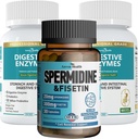 Paridine & Fisetin Longevity Sche: 20 mg Spermidine + 300 mg Fisetin + Digestive Enzymes for Gut Health – Aging Defense, Cell Renewal, & Digestive Relief for Men & Women