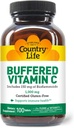 Country Life Buffered Vitamin C 1000mg με Βιοφλαβονοειδή, Ασβέστιο, Μαγνήσιο, Κάλιο - Ανοσοποιητική Υποστήριξη, Κάψουλες Vegan, Χωρίς Γλουτένη, Απαλό στο στομάχι - 100 δισκία