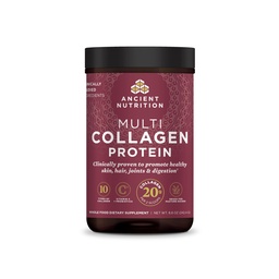 Ancient Nutrition Hydrolyzed Collagen Peptides Powder, Άγευστα Multi Collagen Powder Packets για γυναίκες και άνδρες με βιταμίνη C, 24 σέρβις, υποστηρίζει το δέρμα και τα νύχια, Gut Health