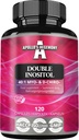 APOLLO'S HEGEMONY Double Inositol 120 Vegan Capsules - Myo-Inositol + D-Chiro-inositol in Optimal 40:1 - 615 mg per Capsule - 4 Ay Supply - Vitamin B8 Supplement