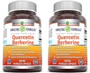 Amazing Formulas Quercetin Berberine | 250 mg Berberine ve 250 mg Quercetin | Veggie Capsules Supplement | Non-GMO | Gluten Free | Made in USA (90 | 2 Pack)