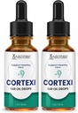 Justified Laboratories (2 Pack) Cortex Ear Drops Cortexi Healthy Eardrum Oil Υποστηρίζει υγιή αυτιά Premium μείγμα αιθέριων ελαίων 2 μπουκάλια
