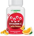 Çocuklar C Jelly Beans 80 mg - Tasty Natural Orange Blast Flavor - Vegan, GMO-Free, Gluten Free, Nut Free Vitamins - Diyetary Supplement - for Immune Support - for Kids - 60 Jellies