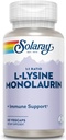 SOLARAY L-Lysine Monolaurin Immune Support Supplement, 1:1 Ratio for Immune System Function, 500 mg Each, 60-Day Money Back Guarantee, 30 Servings, 60 VegCaps