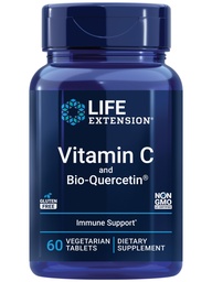 Επέκταση ζωής Βιταμίνη C και Bio- Quercetin®, Συμπλήρωμα Καρδιαγγειακής Υγείας, Ανοσολογική Υποστήριξη, Υψηλή απορρόφηση, Κερκετίνη, Βιταμίνη C, Χωρίς Γλουτένη, Μη ΓΤΟ, Χορτοφαγικά, 60 δισκία