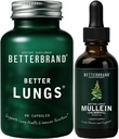 Betterbrand Better Lungs Health Pack - Better Lungs Capses & Mullein Leaf Timcture Drops 