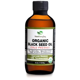 Organic Black Seed Oil - USDA Certified Cold Pressed Glass Bottle Πάνω από 1,5% Thymoquinone 3X Strength Turkish Black Cumin Nigella Sativa Non-GMO 100% Pure Blackseed Oil (4oz Glass Bottle)