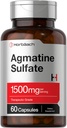 Horbäach Agmatine Sulfate Capsules 1500 mg | 60 Pills | Farm Grade | Non-GMO, Gluten Free Supplement Supplement Supplement