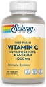 SOLARAY Vitamin C w/Rose HIPS & Acerola | 1000 mg | İki-Stage Timed-Release Health Immune Function, Skin, Hair & Nails Support | Non-GMO | 250ct