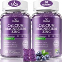 (2 Pack) OALSE Magnezyum D3 & K2-High Abors Magnezyum Glycinate-Muscles, Immune & Sleep Support-Sugar Free- Blueberry Flavored-120 Counts