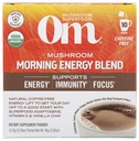 Om Mushroom Superfood Morning Energy Blend Mushroom Powder Drink, Coffee Free Energy Drink with Cordyceps, Vitamin D2, Agaricus Bisporus, Lion's Mane, Rhodiola, and Turkey Tail, 10 Count, 2.82 Oz