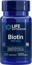 Επέκταση ζωής Biotin 600 mcg Βιταμίνη B7 συμπλήρωμα υποστήριξης για όμορφα μαλλιά, νύχια και πέρα – Χωρίς γλουτένη, μη GMO - 100 κάψουλες