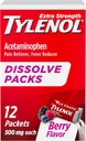 Tylenol Extra Strength Dissolve Packs, 500 mg Acetaminophen Pain Reliever & Ateş Tespiti, On-Go Toz Paketleri, Minor Aches & Pains, Ibuprofen- & aspirin-Free, Berry Flavor, 12 ct