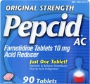 Pepcid AC Original Strength, 10 mg Famotidine for Heartburn Prevention & Relief, 90 ctt