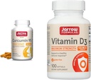Jarrow Formulas Curcumin 95 500 mg - 120'ye kadar (Veggie Caps) & Vitamin D3 125 mcg (5000 IU) - 100 Hizmet (Softgels)