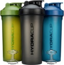 Hydra Cup [3 Pack] 45 Ounce Shaker Şişeler Protein Shakes, Jumbo Shaker Cups with Ball Blender Whisk, Ekstra Büyük Şişe (Dark Colors)