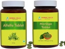 HERBAL HILLS Alfalfa Tabletισκίο και Moringa Leaf Tabletισκίο συσκευασίας 2 Combo