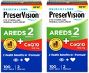 PreserVision Eye Vitamin & Mineral Supplement AREDS 2 Formula + CoQ10, 2-in-1 Health Faydaları, 100 Softgels (2. Gün başına) 2 Paket