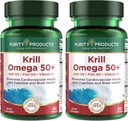 Προϊόντα καθαρότητας Κριλ Ωμέγα 50 (Krill + Fish Oil Blend 1000mg + Ασταξανθίνη 500mcg + Φωσφολιπίδια 200mg + Βιταμίνη D 500 IU) - 60 Mini Softgels (Pack of 2)