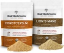 Lions Mane (60g) ve Cordyceps (60g) Mushroom Extract Toz Sche - Mushroom Supplement for Cognition, Energy and Endurance
