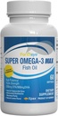 Super Max Omega-3 Fish Oil 2400 mg Made in Norway - High Potency Fish Oil Omega 3 Συμπληρώματα για γυναίκες και άνδρες, Τριγλυκερίδια Form with EPA and DHA Συμπληρώματα Δεν Ψάρια Μετά τη Γεύση Λεμόνι Γεύση