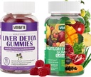 Δέσμη του ήπατος Cleanse Detox & Επισκευή Gummies + Φρούτα, Πράσινο και Veggie Gummies (30-Day Supply)