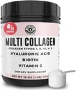 Multi Collagen, Toz Tipleri I, II, III, V, X Multi Collagen Protein Tozu Hyaluronic Acid, Biotin, Vitamin C, For Skin Hair Nails Joints and Gut Health - Chem, Non-GMO Supplement