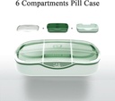 Travel Pill Organizer Box, 6 Compartment Weekly Medicine Θήκη Θήκη για το πορτοφόλι Pocket, Daily Pharmacy Container, Medication Holder Dispenser για το ιχθυέλαιο, βιταμίνη, Cod Liver Oil, Συμπλήρωμα