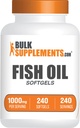 BulkSupplements.com Fish Oil 1000mg Softgels - Fish Oil Supplements, Omega 3 Supplements - Gluten Free, 1 Softgel per Service, 240 (Paket 1)