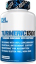 Herbal Relief Turmeric Curcumin with Bioperine - EVL 1500 mg 95 Curcuminoid Turmeric Curcumin with Black Pepper for Digestive Skin Immunity Liver and Ortak Destek - Non GMO Vegan Supplement