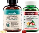 NatureWise Omega-3 Fish Oil 1000mg with E 180-Count+ Apple Cider Vinegar Gummies 500 mg with B12, 60-Count (Vegan Gummy) - Sche for Heart, Eye, Digestive Health - Gluten Free, Soy-Free, Non-GMO