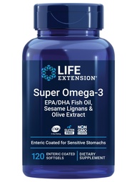 Επέκταση ζωής Super Omega-3 EPA/DHA Fish Oil, Sesame Lignans & Olive Extract – Καρδιά Υγεία, Εγκεφαλική Υγεία, Φλεγμονή Υγεία Υποστήριξη, Χωρίς γλουτένη, Enteric-Coated, Μη ΓΤΟ, 120 Softgels
