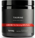 Toniiq 2000 mg Taurine Supplement - Yüksek boy Taurine Toz Capsules, 98+ Pure, Third-Party Lab Tested - Potent, Non-GMO, Gluten-Free, Etkili Formula 45 Optimal Servisler