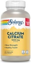 Solaray Calcium Citrate 1000mg - Chelated Calcium Supplement - Υποστηρίζει τη δύναμη των οστών και υγιή δόντια - Εύκολη στην πέψη - 60 ημερών εγγύηση, Vegan - 68 εξυπηρετεί, 275 VegCaps