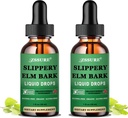(2 Pack) Υγρές σταγόνες Slippery Elm Bark, καθαρό βιολογικό εκχύλισμα Elm Slippery 1000mg για την υγεία Digestive Gut, υγρό Slippery Elm Βαφή βοτάνων συμπλήρωμα, Vegan, χωρίς αλκοόλ, χωρίς γλουτένη