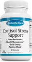 EuroMedica Cortisol Stres Desteği - DHEA ile Günlük Enerji Supplement - B2 & C - Immune Sistem Desteği için Diyet Supplement - 60 Capsules