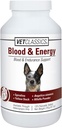 Vet Classics Blood & Energy Support for Dogs, Supports Endurance with Spirulina, Sarı Dock, & Alfalfa Support Formation of Hemoglobin and Myoglobin, 120 Chewable Tabletler