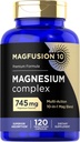 Magnezyum Kompleksi 745 mg | 120 Capsules | 10 in 1 Mix | Vegetarian, Non-GMO, Gluten Free
