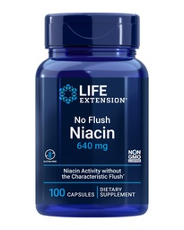 Επέκταση ζωής Δεν Flush Niacin, B3 για την υγεία της καρδιάς, Χοληστερόλης & Ενεργειακής Υποστήριξης, Μη ΓΤΟ, Χωρίς γλουτένη, 100 κάψουλες