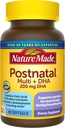 Doğa Made Postnatal Multivitamin + DHA 200 mg, Anne beslenmesi için Postnatal Vitaminler ve Bebekler, Vitaminler & Nutrients Demir, Vitamin D3, Kalsiyum, Iodine ve daha fazlası, 60 Softgels