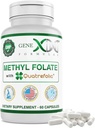 GENEX Metil Folate with Quatrefolic® 1360 mcg DFE (60 Capsules) Bio-Active Form of Folate - 5-Methyltetrahidrfolate | Vegan, Gluten Free, Non-GMO (60 Day Supply)