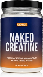 NAKED Καθαρό Μικρονωμένο Πορτοκαλί Creatine Monohydrate - 36 Μερίδες - 500 γραμμάρια, 1.1Lb Μαζική, Vegan, Μη-GMO, Χωρίς γλουτένη, Χωρίς σόγια.