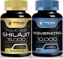 WELLNESS LABSRX Resveratrol Capsules ile Shilajit Pure Himalaya Capsules