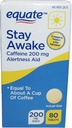 Equate - Caffeine ile Awake – Alertness Aid with Caffeine | Maksimum Kuvvet | Fatigue - 80 Tablet 200 Mg (Pack of 2) (2) (2)