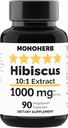MONOHERB Hibiscus 1000 mg - 90 Vegetarian Capsules