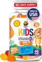 SUNNY SAM Vitamin D3 Gummies 1000 IU for Kids & Adults - Immune Support Chews with Natural Flavor - Vegetarian, Gelatin-Free Immune Support Vitamins for Children
